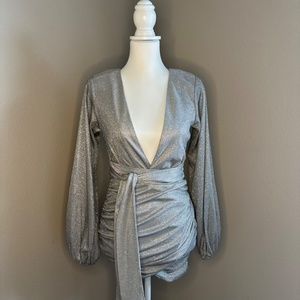 Mini Dress Silver Sparkle